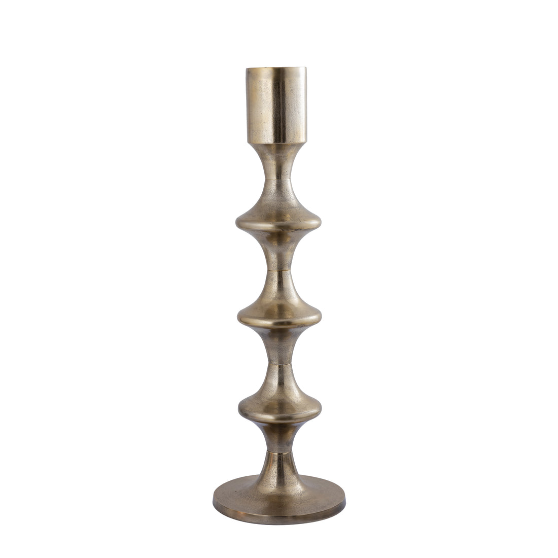 Taika Gold alu round Kandelaar tabs H92cm PTMD