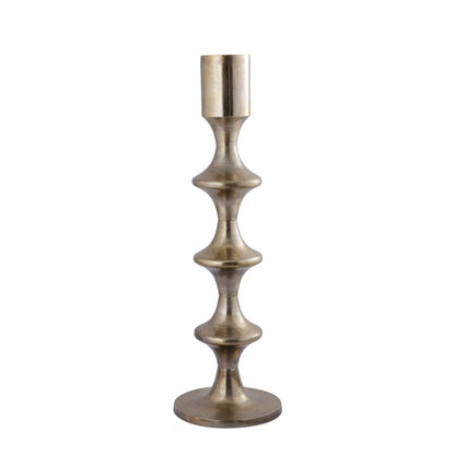 Taika Gold alu round Kandelaar tabs H92cm PTMD