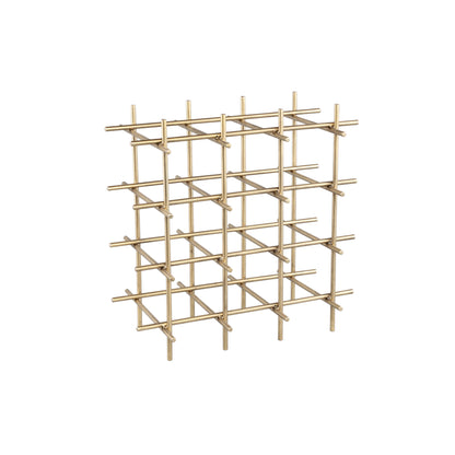 Gordo Brass Steel Square open Frame Wine Rack PTMD