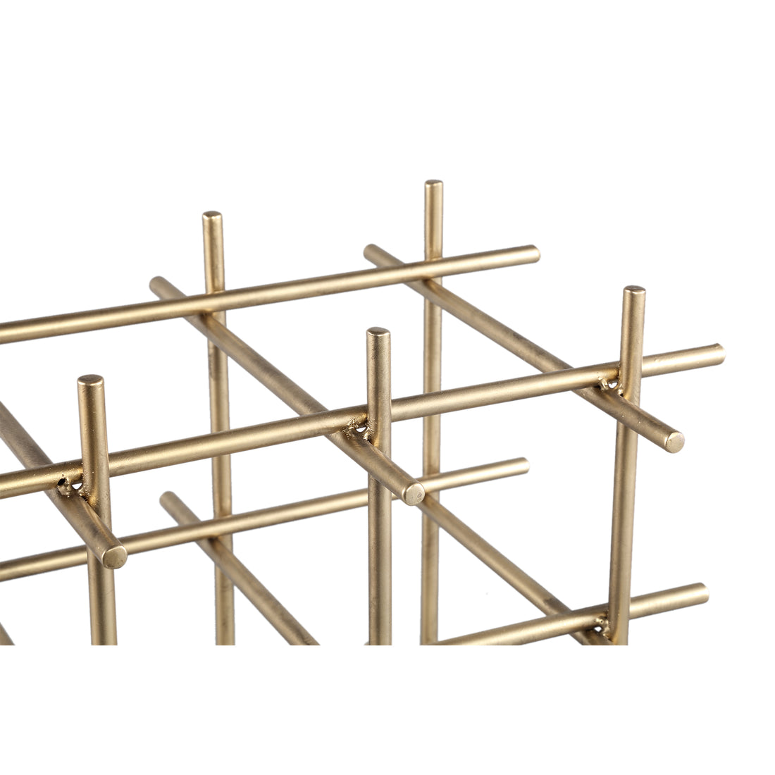 Gordo Brass Steel Square open Frame Wine Rack PTMD