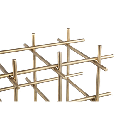 Gordo Brass Steel Square open Frame Wine Rack PTMD