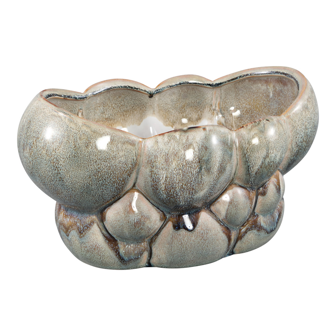 Jodie Green Ceramic Oval Outdoor Candle Circles Dripping L PTMD