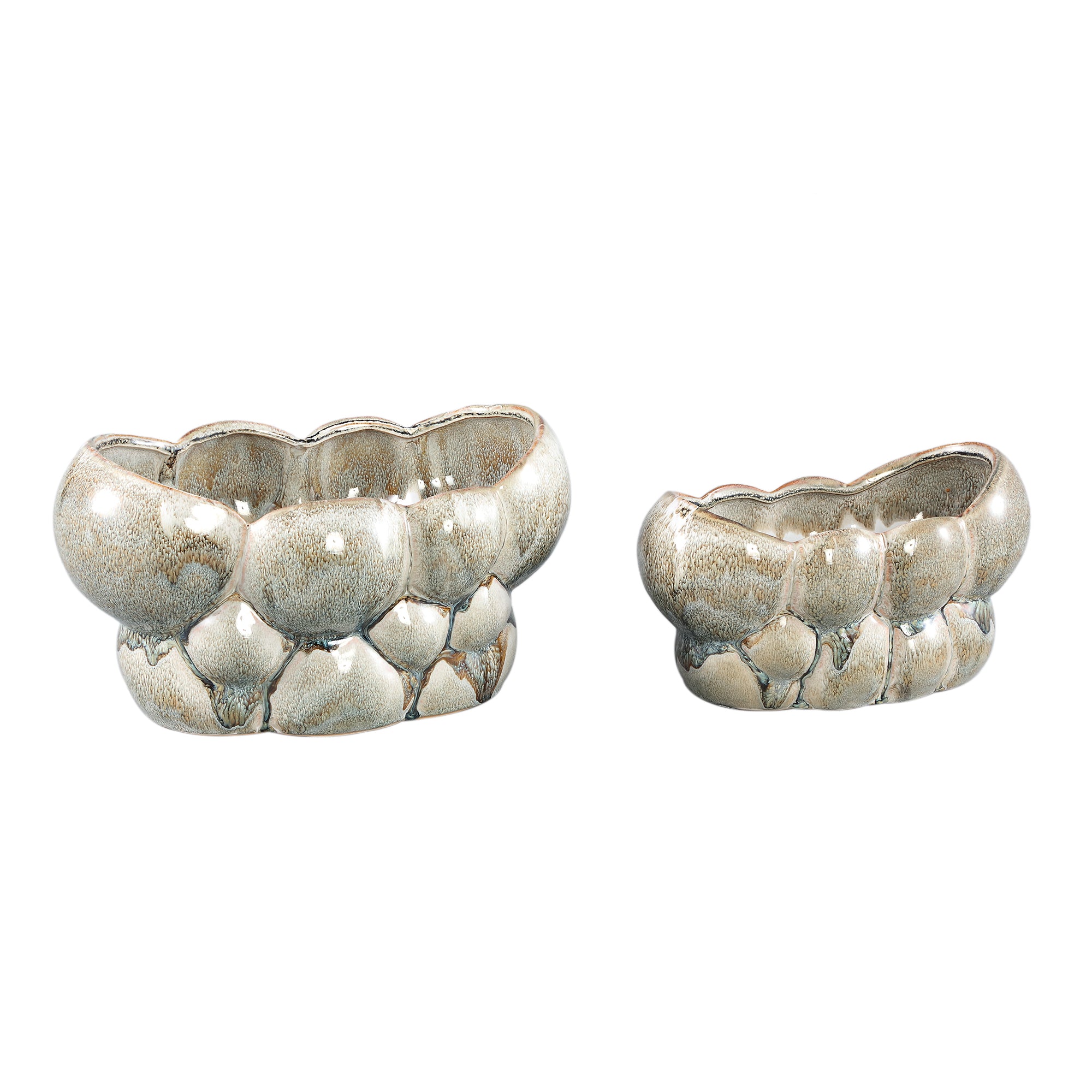 Jodie Green Ceramic Oval Outdoor Candle Circles Dripping L PTMD