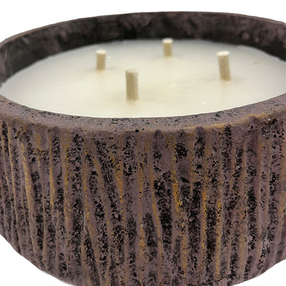 Holden Purple Cement Outdoor Candle Round Gold Finish LowL PTMD