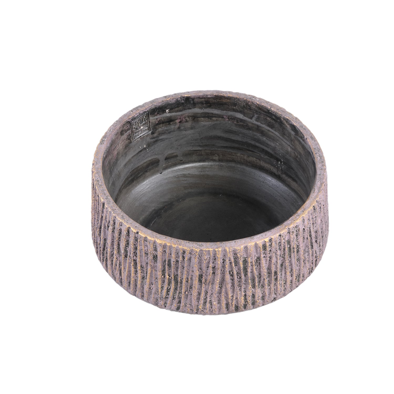 Holden Purple Cement Outdoor Candle Round Gold Finish LowL PTMD