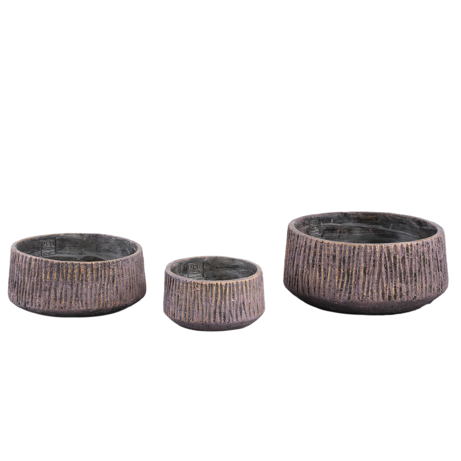 Holden Purple Cement Outdoor Candle Round Gold Finish LowL PTMD