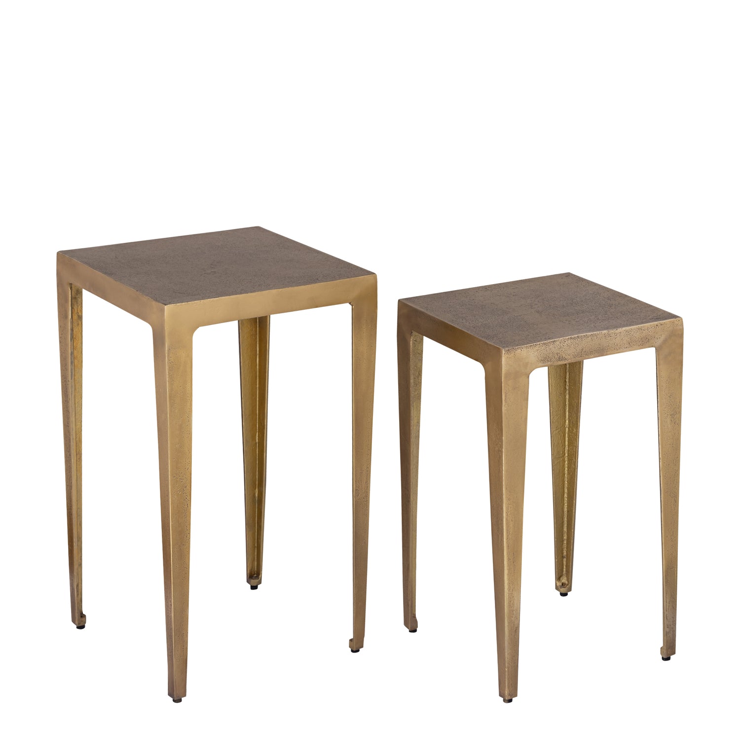 Bijzettafel Rivva - Aluminium - Messing - Set van 2 PTMD
