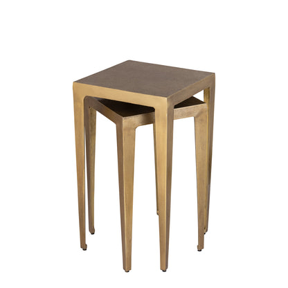 Bijzettafel Rivva - Aluminium - Messing - Set van 2 PTMD
