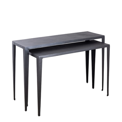 Sidetable Rivva - Aluminium - Zwart - Set van 2 PTMD