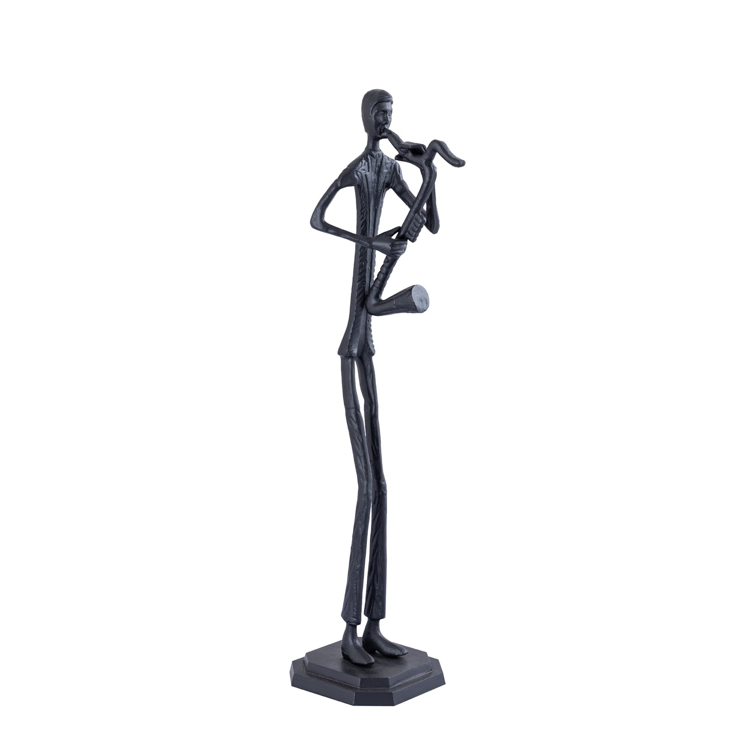 Kali Black casted alu statue man with saxophone PTMD