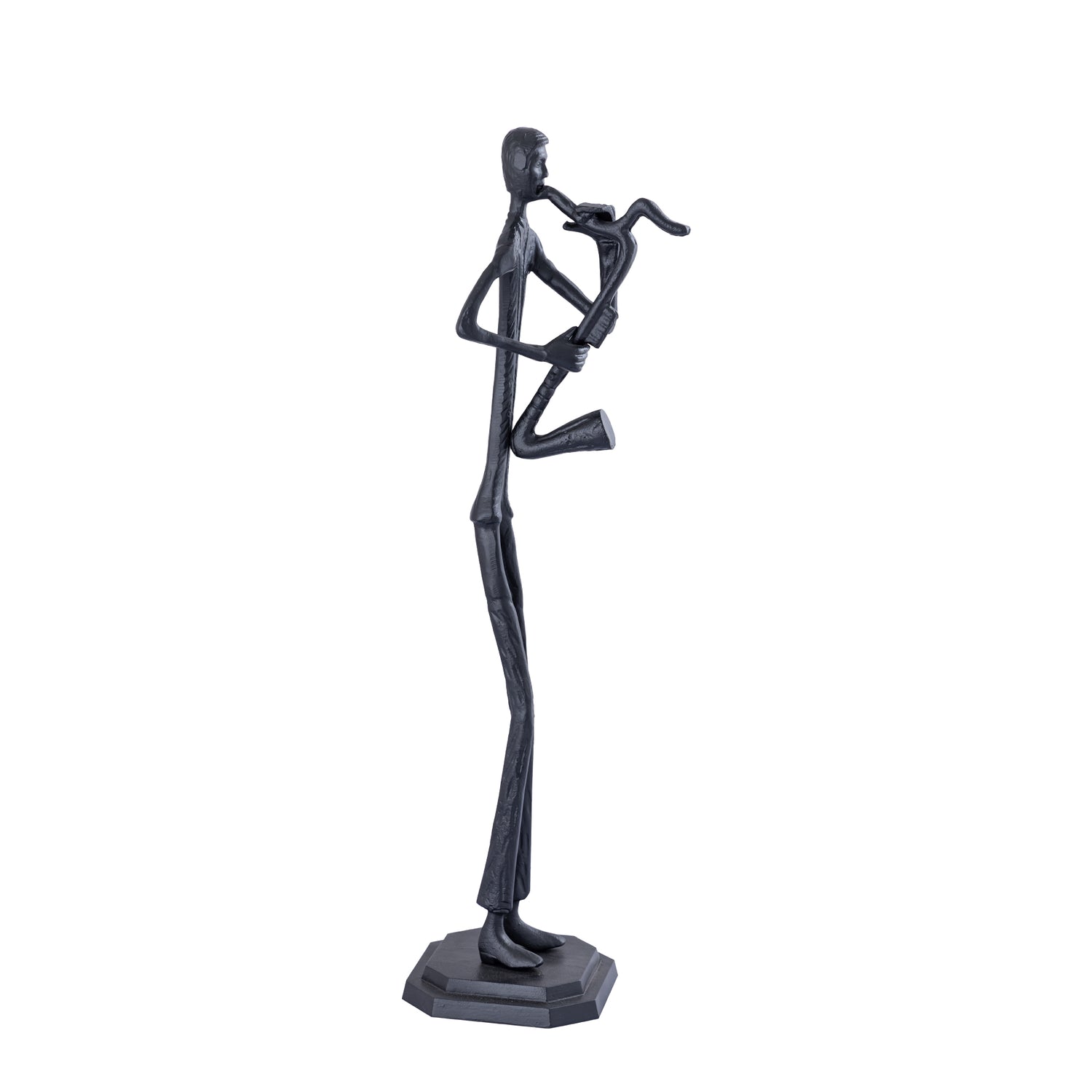 Kali Black casted alu statue man with saxophone PTMD
