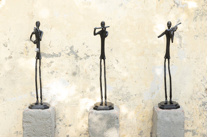 Kali Black casted alu statue man with flute PTMD