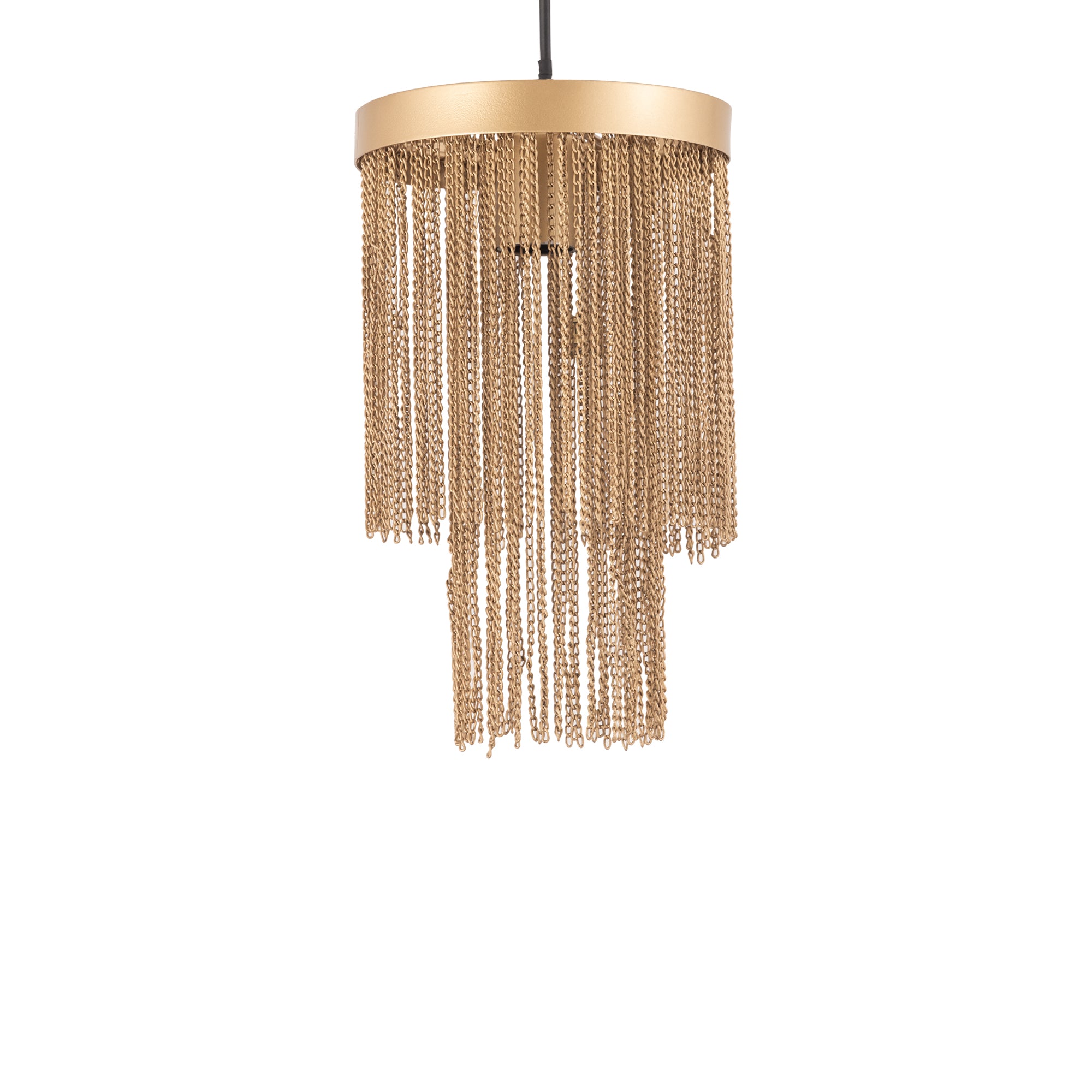 Brenton Gold iron chains round hanging lamp S PTMD