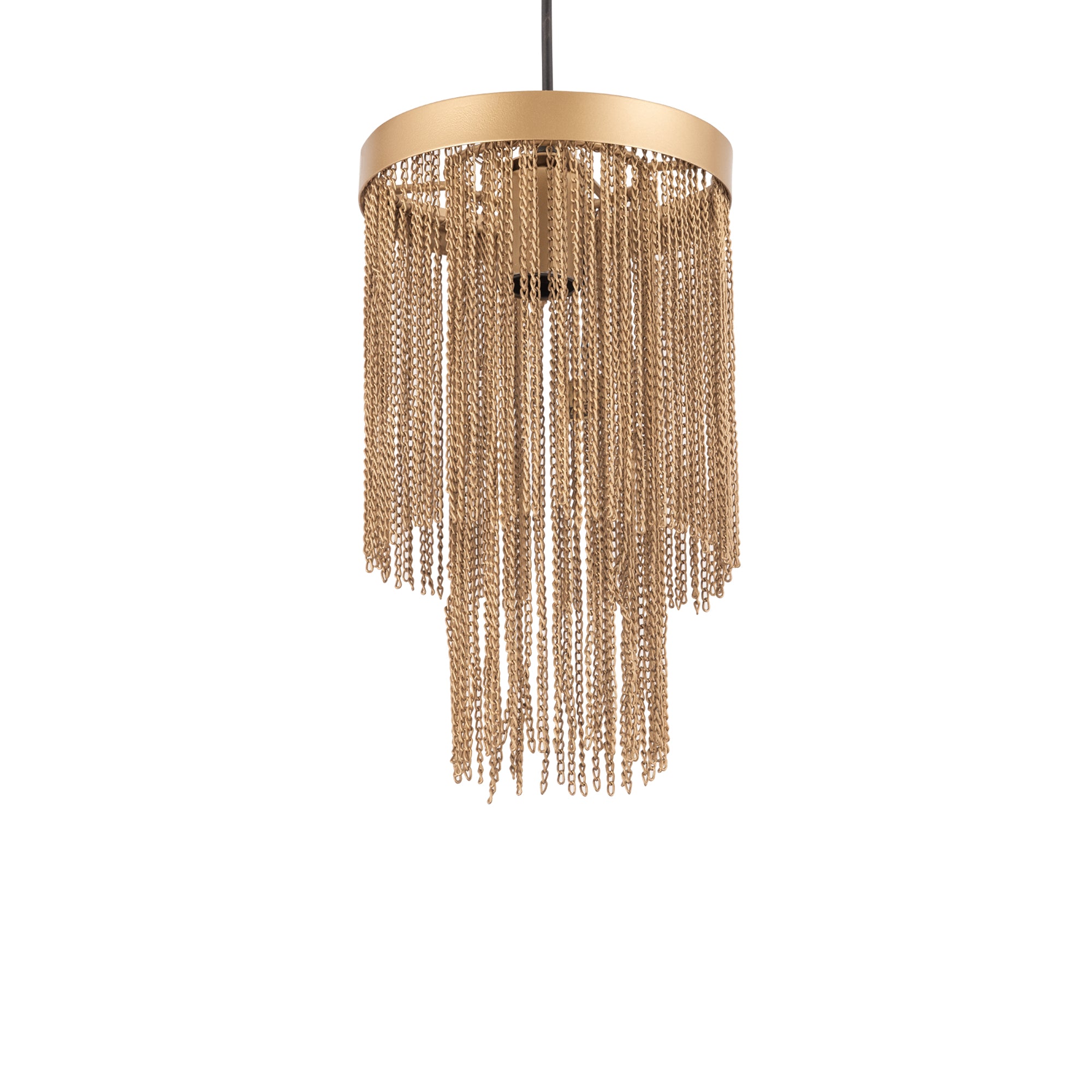 Brenton Gold iron chains round hanging lamp S PTMD