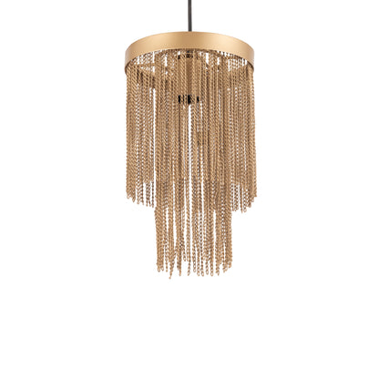 Brenton Gold iron chains round hanging lamp S PTMD