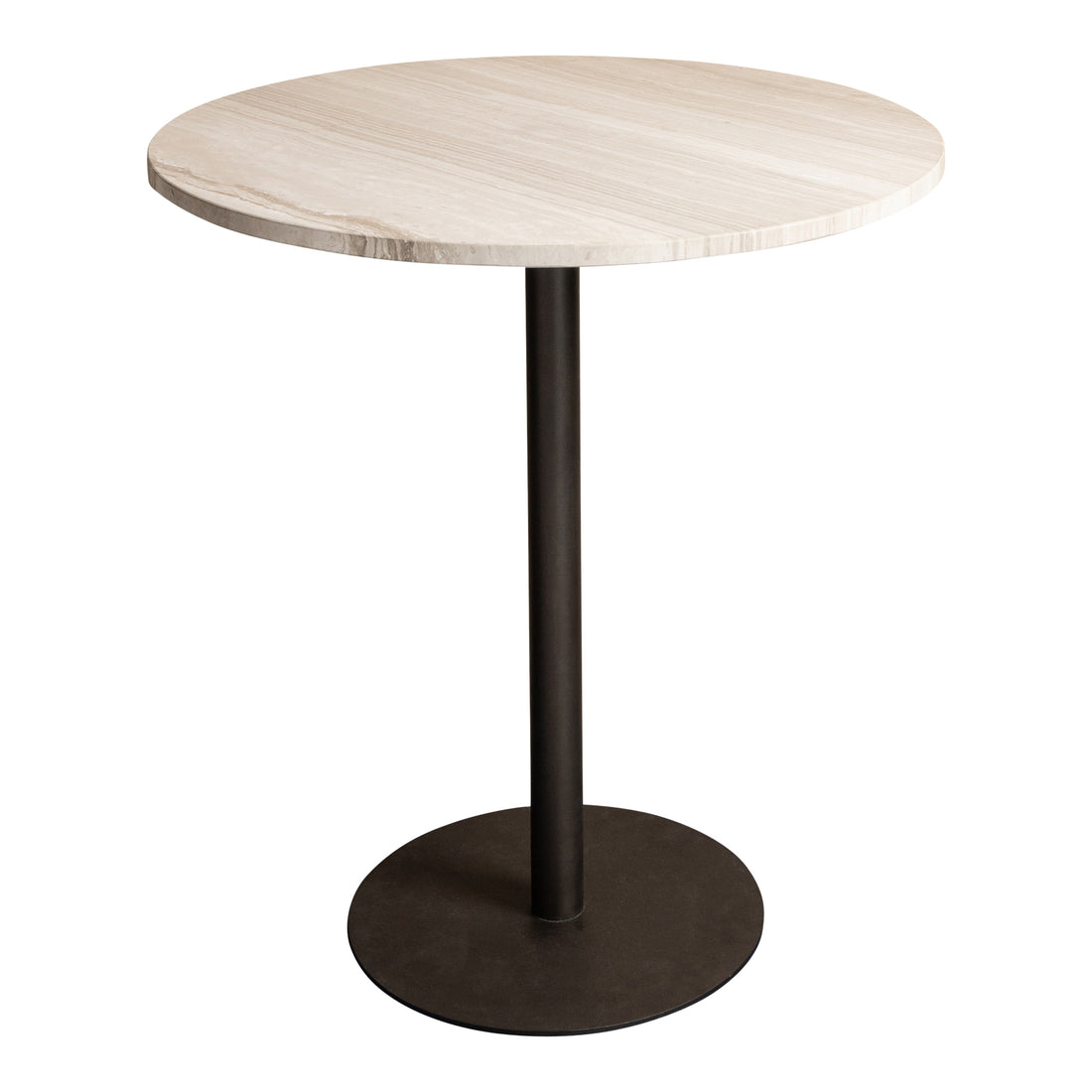 Plaza Bistrotable Round White Marble Taupe Base PTMD