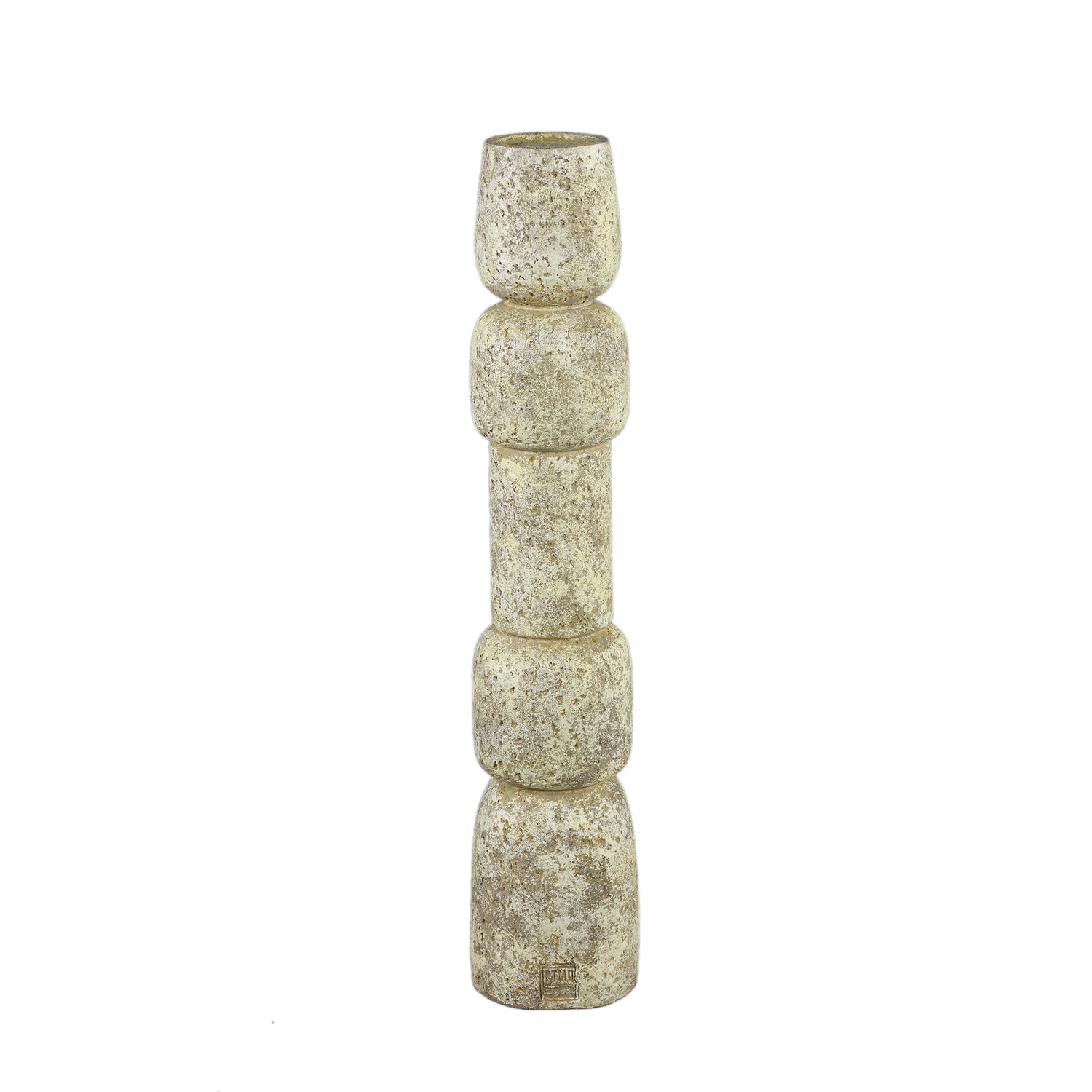 Terrina Cream Cement Kaarsenhouder Medium - PTMD