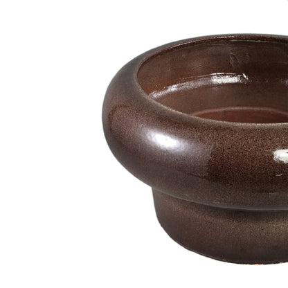 Megga Brown Big Glazed Ceramic Pot Thick Border Set van 2 PTMD