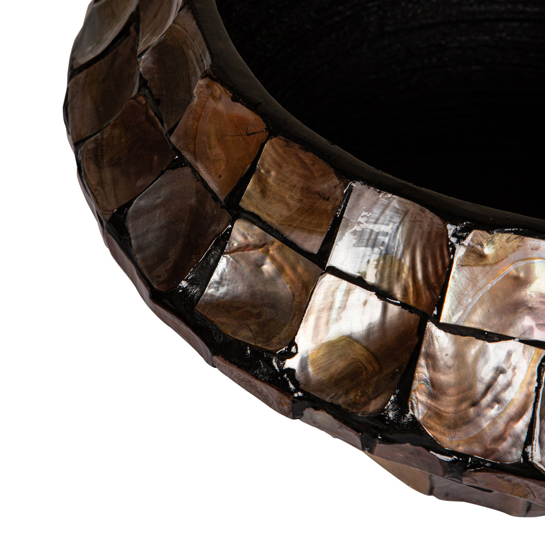 Daven Bronze Poly Shell Bamboo Pot Round Low  S 41x41x20cm PTMD