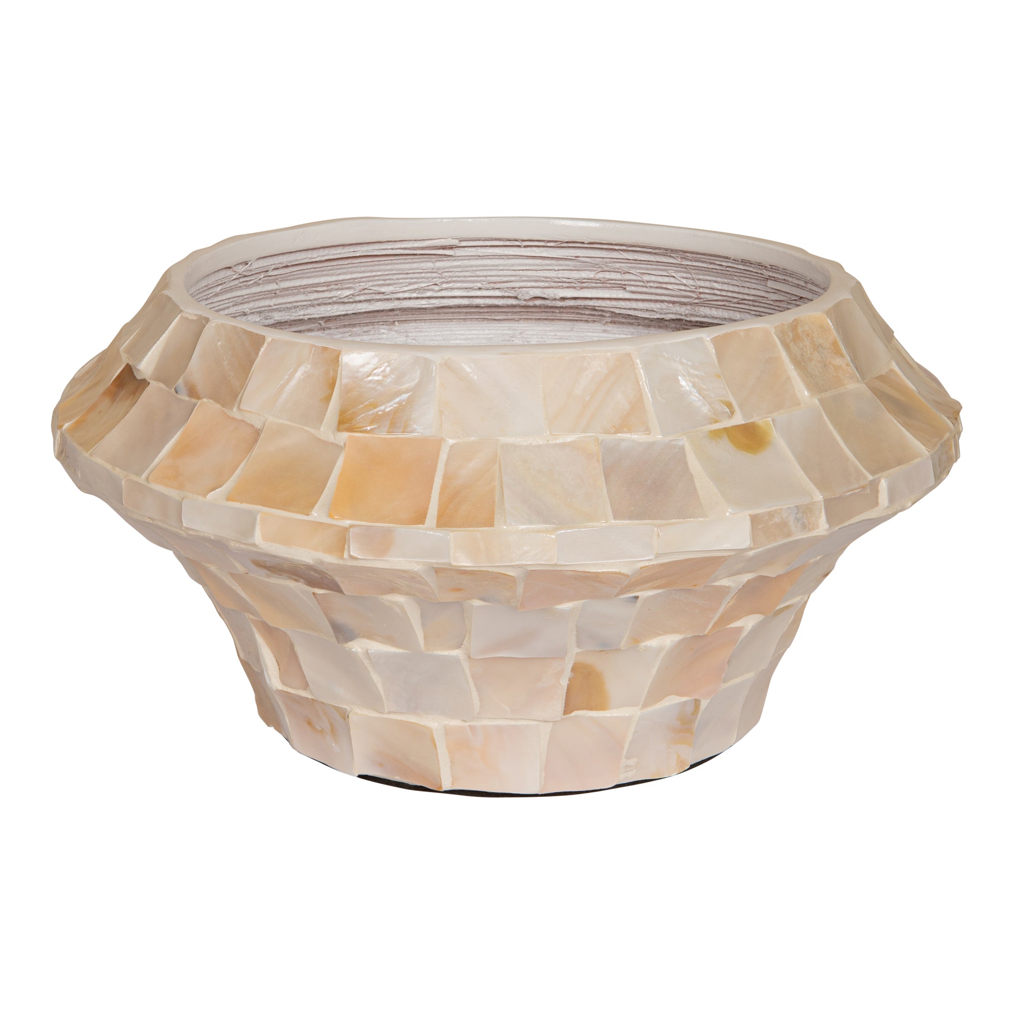 Daven Cream Poly Shell Bamboo Pot Round Low S PTMD