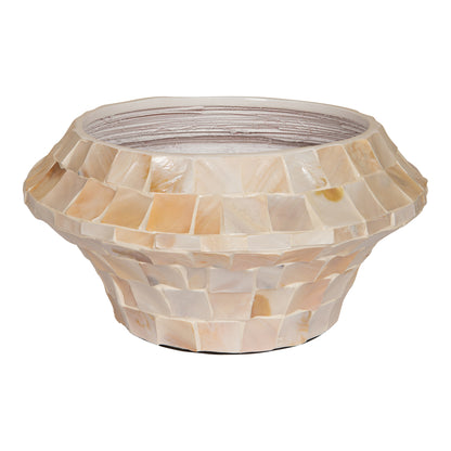 Daven Cream Poly Shell Bamboo Pot Round Low S PTMD