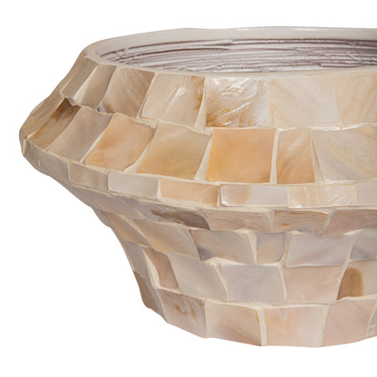 Daven Cream Poly Shell Bamboo Pot Round Low S PTMD