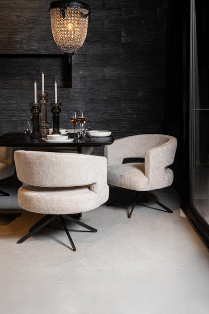 Baldr Cream dining chair legacy 15 dove black leg PTMD