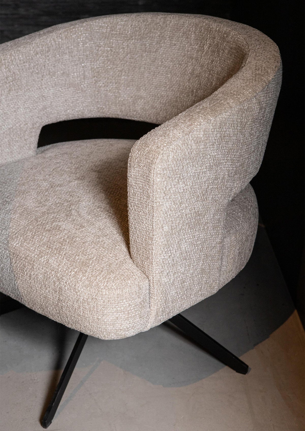 Baldr Cream dining chair legacy 15 dove black leg PTMD