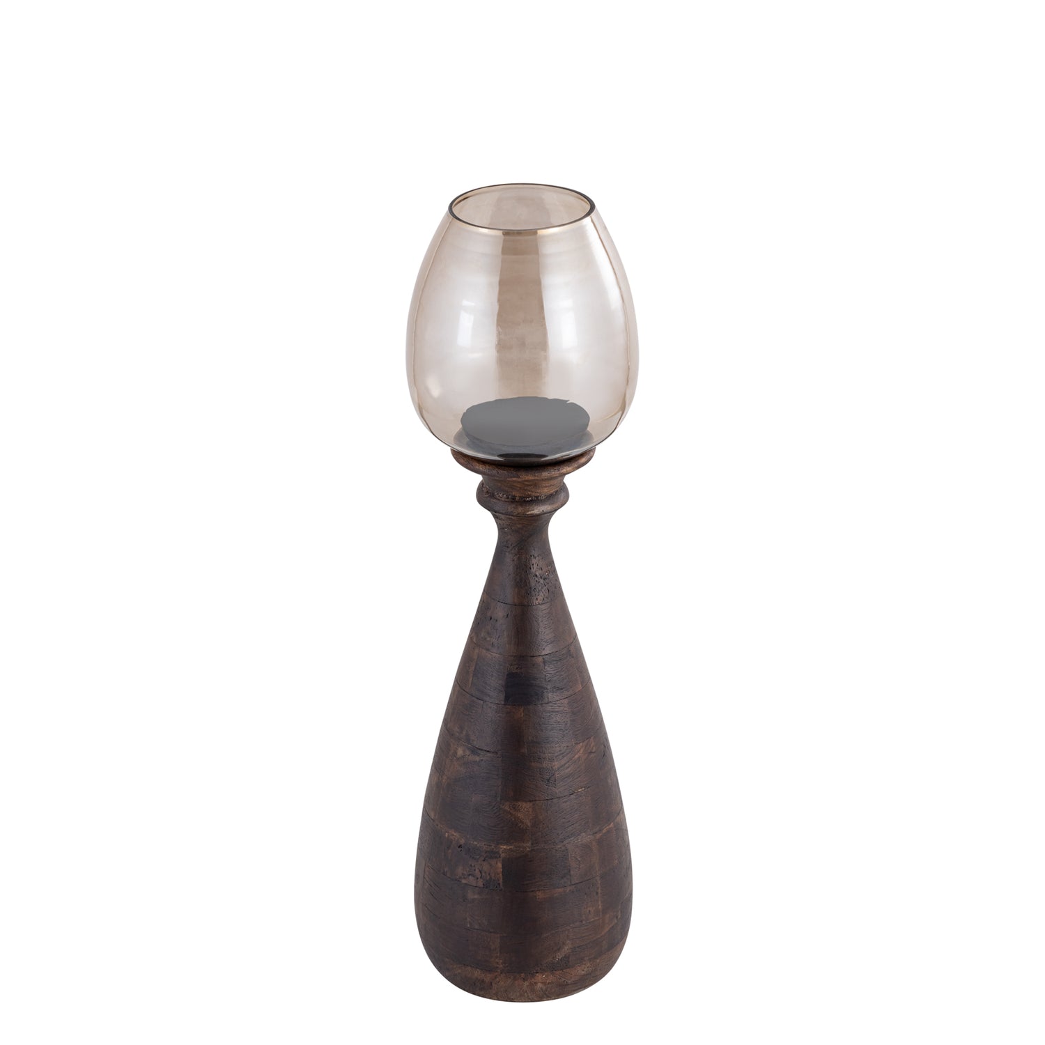 Midi Mango Wood Stormlight Smoke Glass Brown Small PTMD