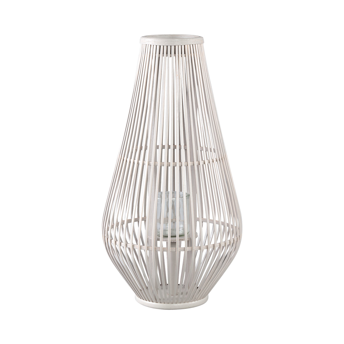 Lantaarn Lysia L- 35x35x68 cm - Glas - Wit PTMD