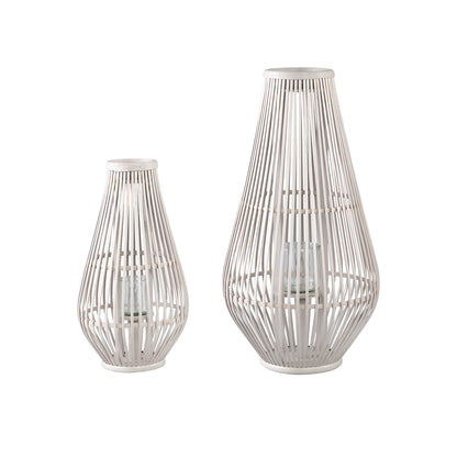 Lantaarn Lysia L- 35x35x68 cm - Glas - Wit PTMD