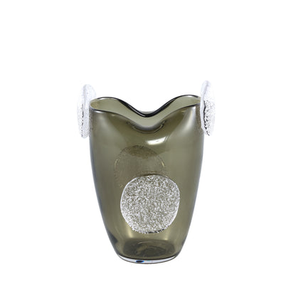 Giah Green Solid Glass Vase With Deco Rounds S PTMD