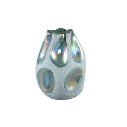 Kloi Green Solid Glass Vase Oily And Sandblasted S  20x19.5x26cm PTMD