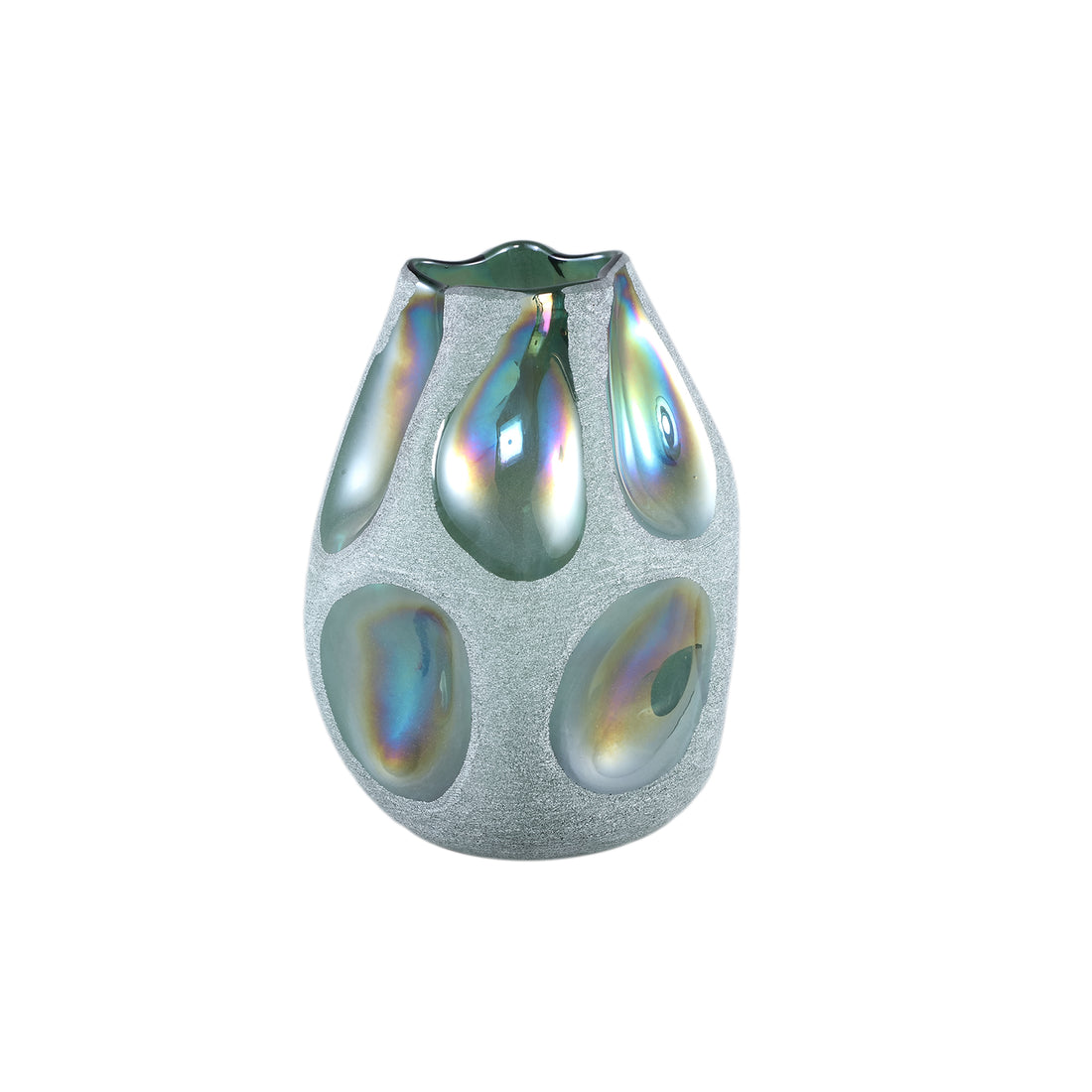 Kloi Green Solid Glass Vase Oily And Sandblasted S  20x19.5x26cm PTMD