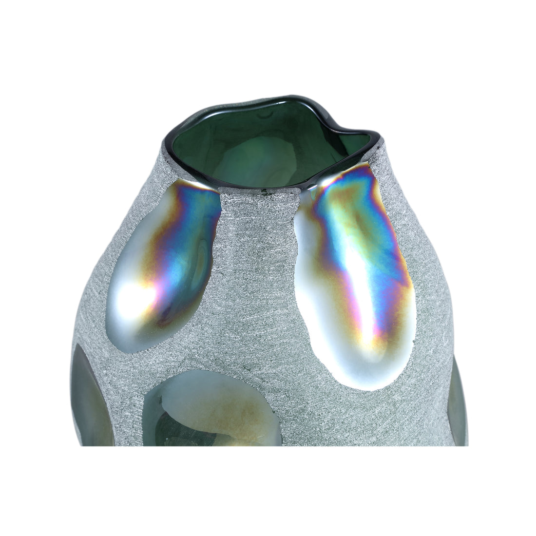Kloi Green Solid Glass Vase Oily And Sandblasted L Dia 22,5cmxH33,5cm PTMD