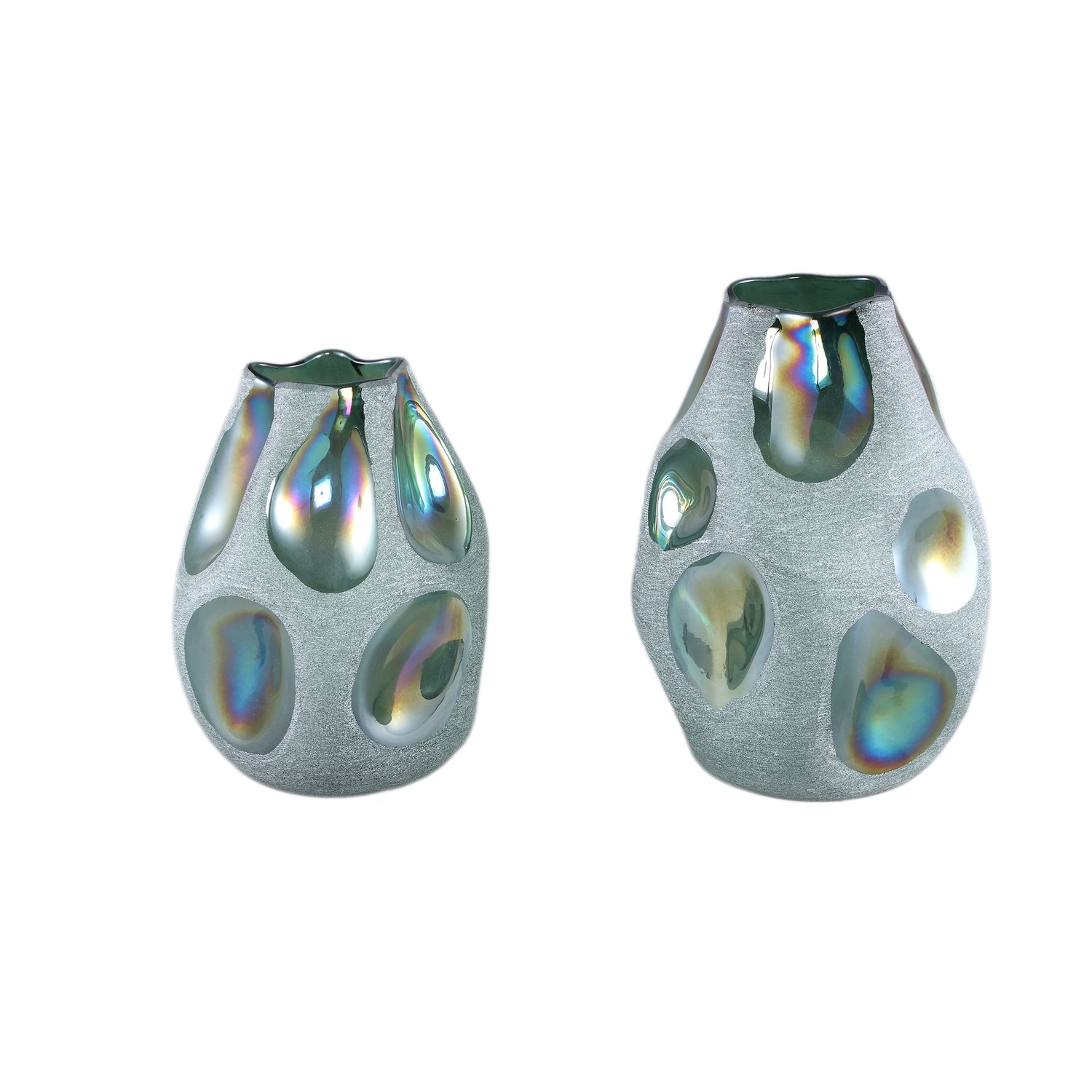 Kloi Green Solid Glass Vase Oily And Sandblasted L Dia 22,5cmxH33,5cm PTMD