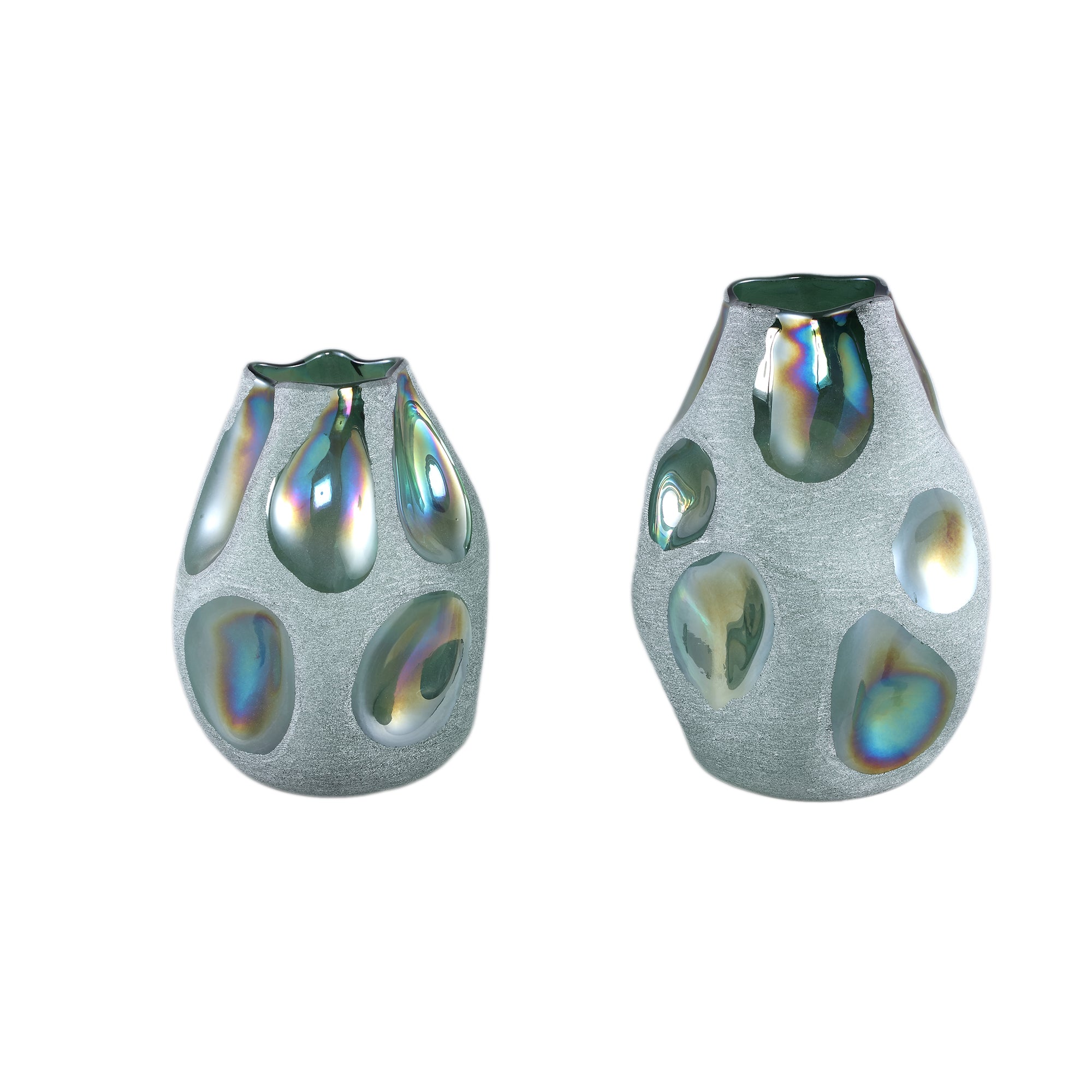 Kloi Green Solid Glass Vase Oily And Sandblasted L Dia 22,5cmxH33,5cm PTMD