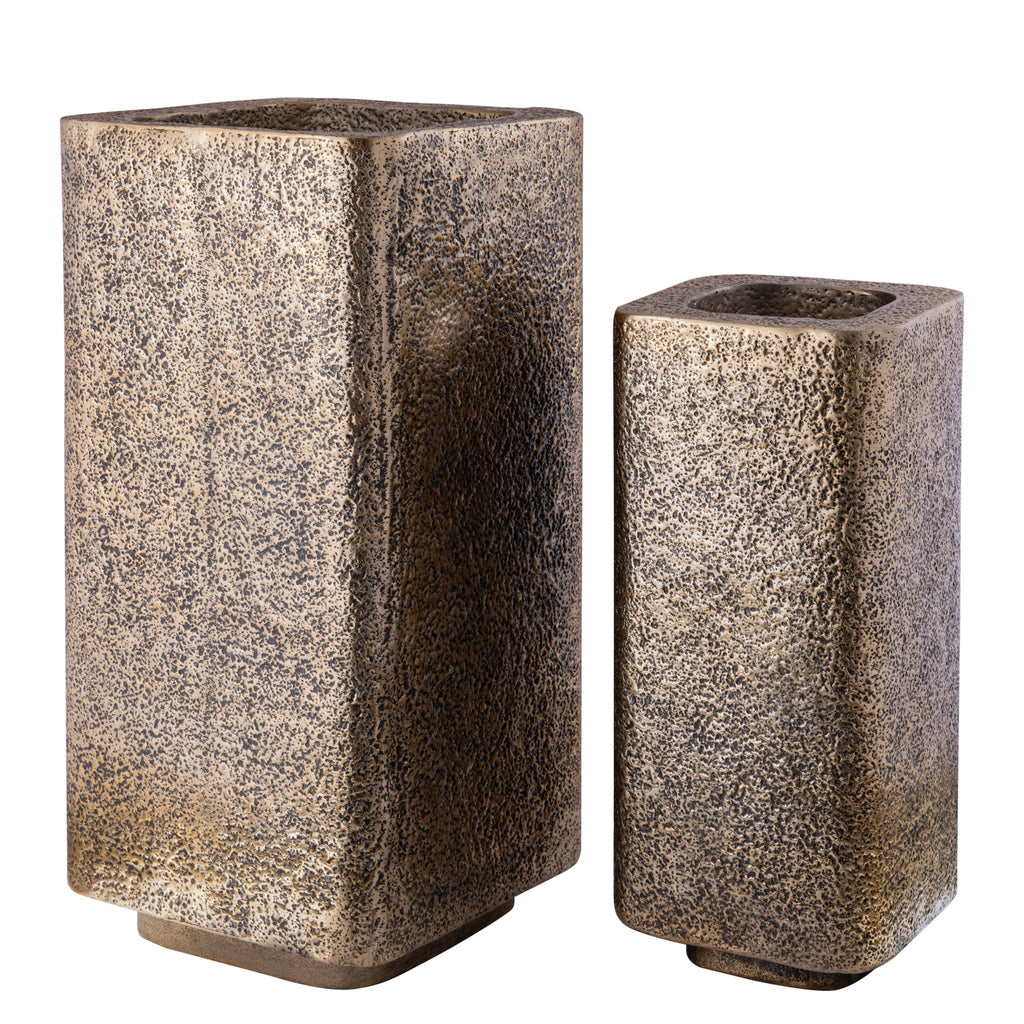 Bloempot Indira - Aluminium - Goud- Set van 2 PTMD