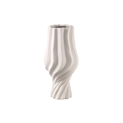 Clair Cream Ceramic Swirl Vaas Large PTMD