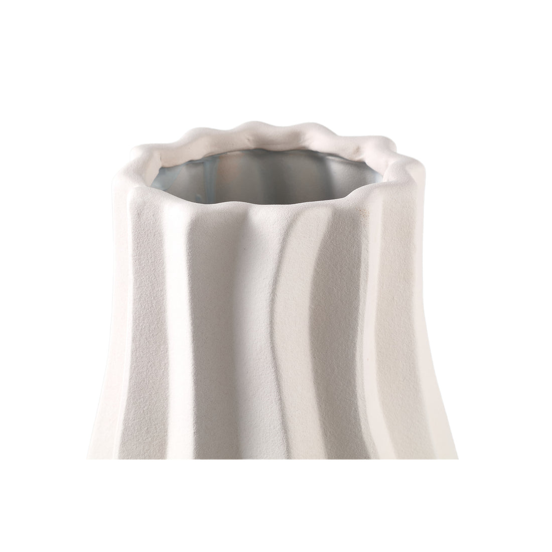 Clair Cream Ceramic Swirl Vaas Large PTMD