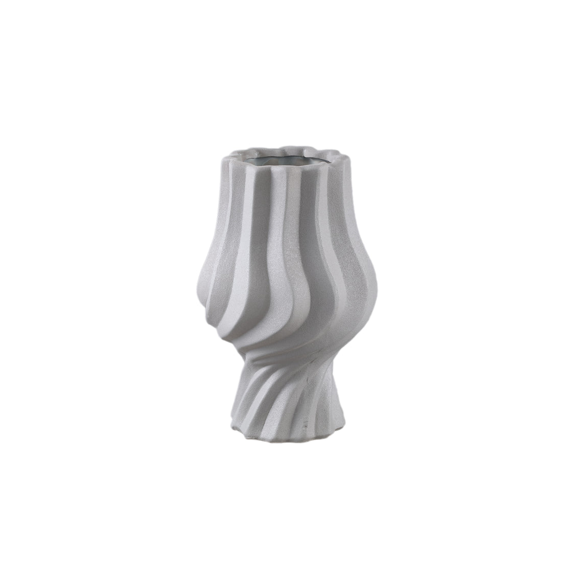 Clair Taupe Ceramic Swirl Vaas Small PTMD