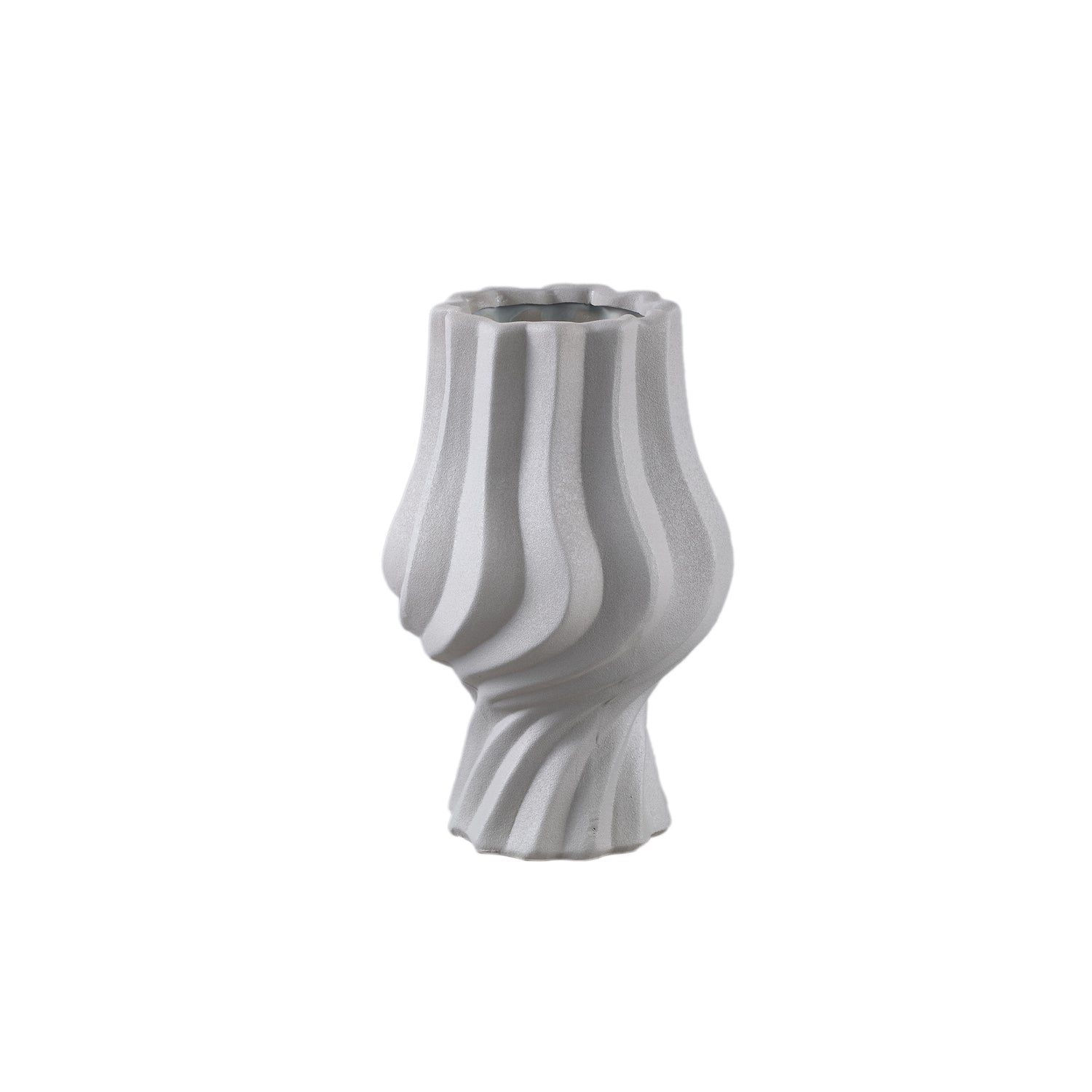 Clair Taupe Ceramic Swirl Vaas Small PTMD