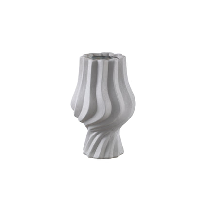 Clair Taupe Ceramic Swirl Vaas Small PTMD