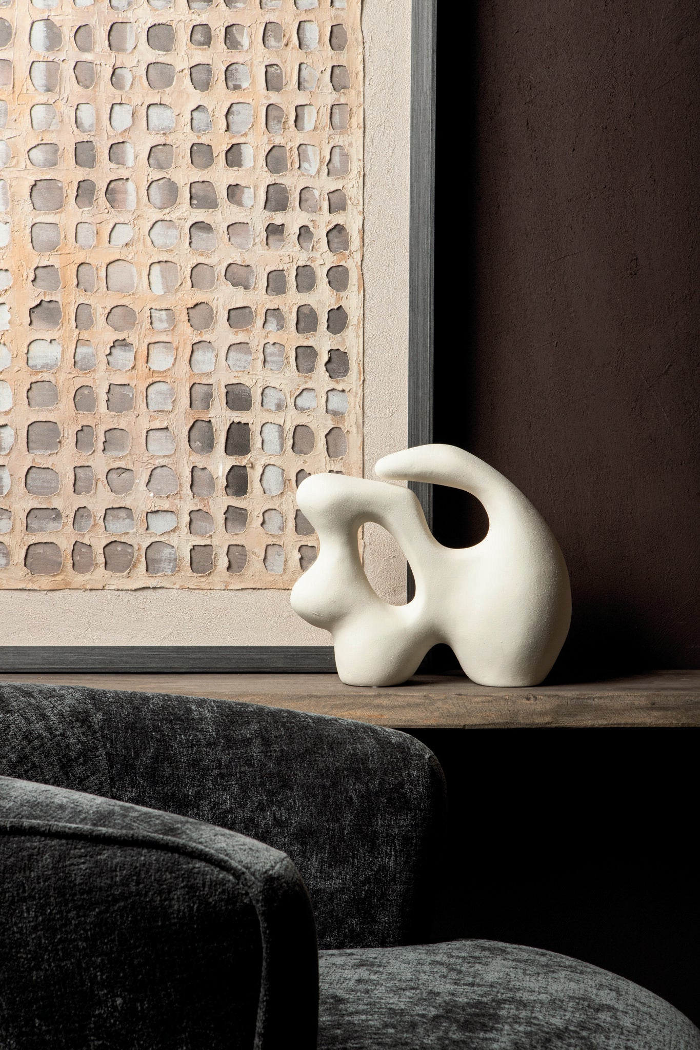 Eddison Cream ceramic matt glazed statue organic PTMD