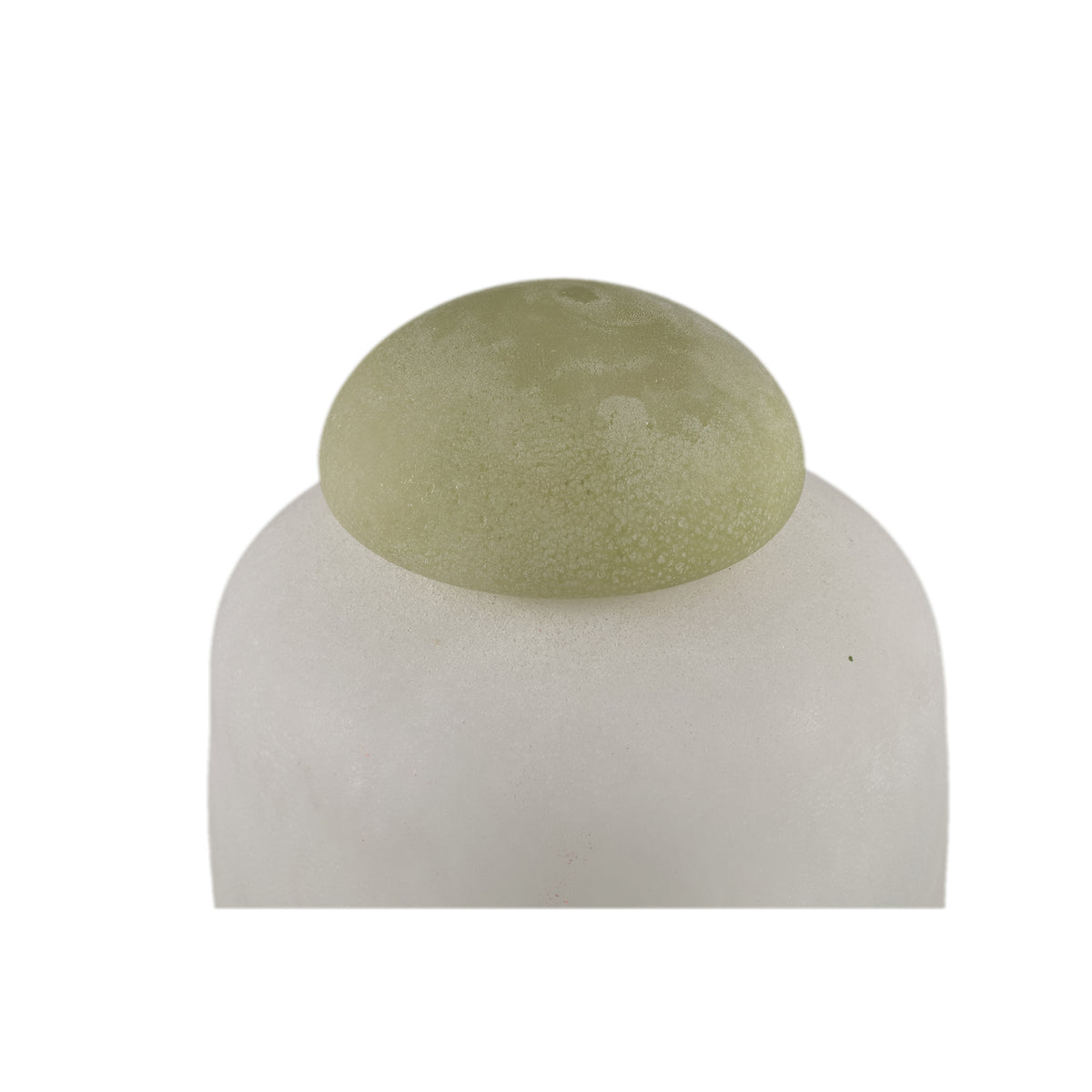 Karlie White Matte Glass Bulb Vase Green Top PTMD 16x16x25