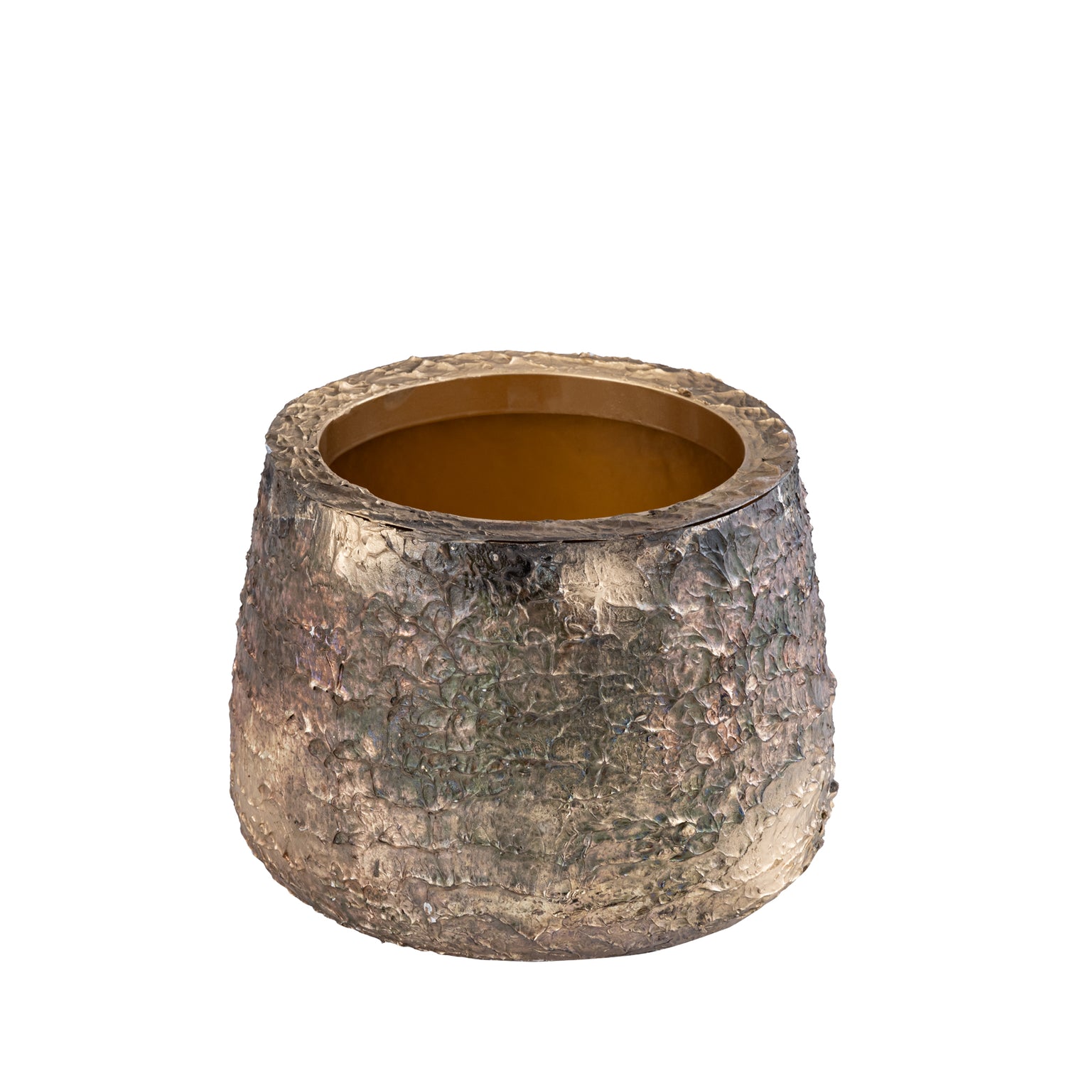 Simona Gold Antique Iron Pot Low S 27x27.x20cm PTMD