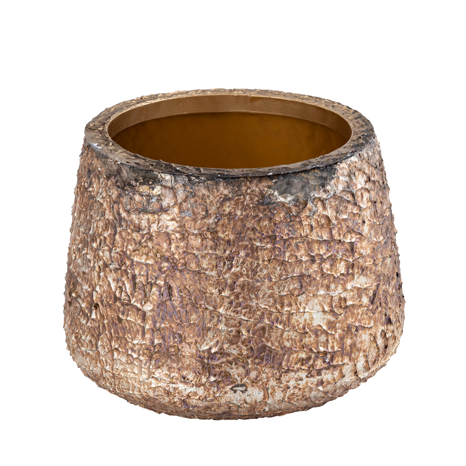 Simona Gold Antique Iron Pot Low L 35x35x26cm PTMD