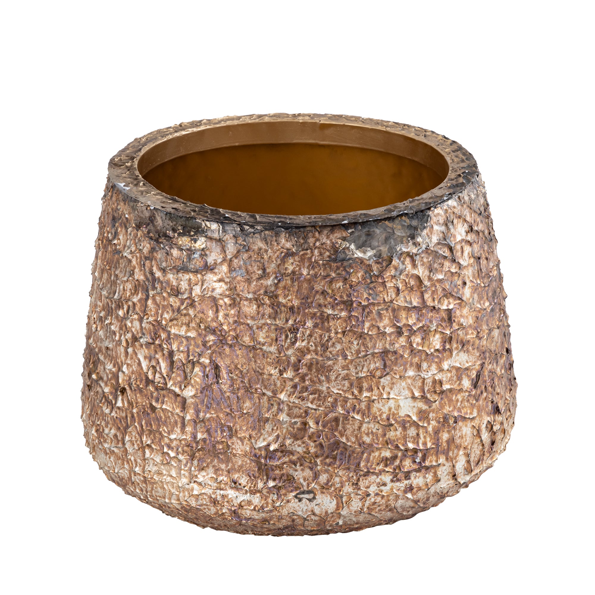 Simona Gold Antique Iron Pot Low L 35x35x26cm PTMD