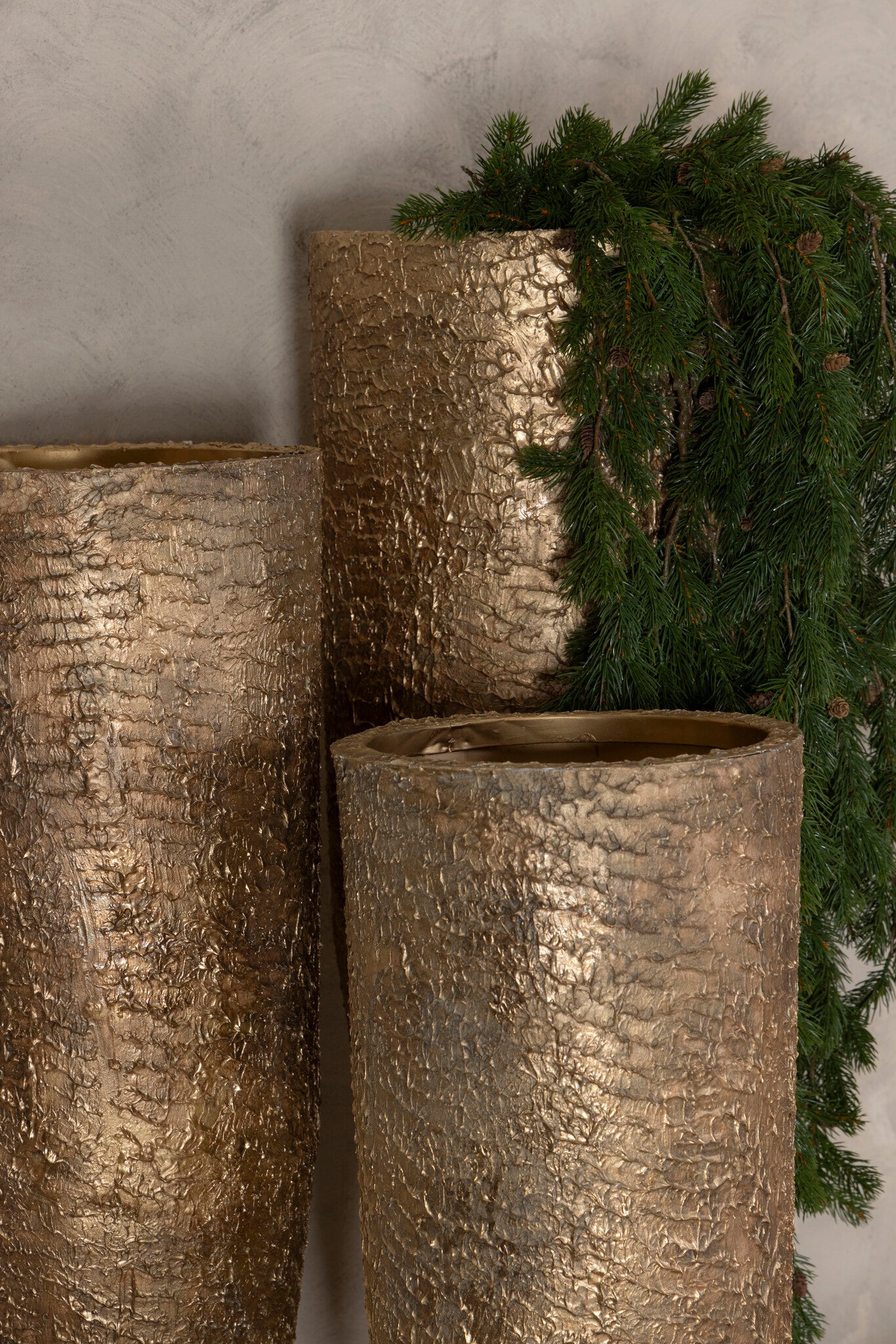 Simona Gold Antique Iron Pot High S 34x34x84cm PTMD