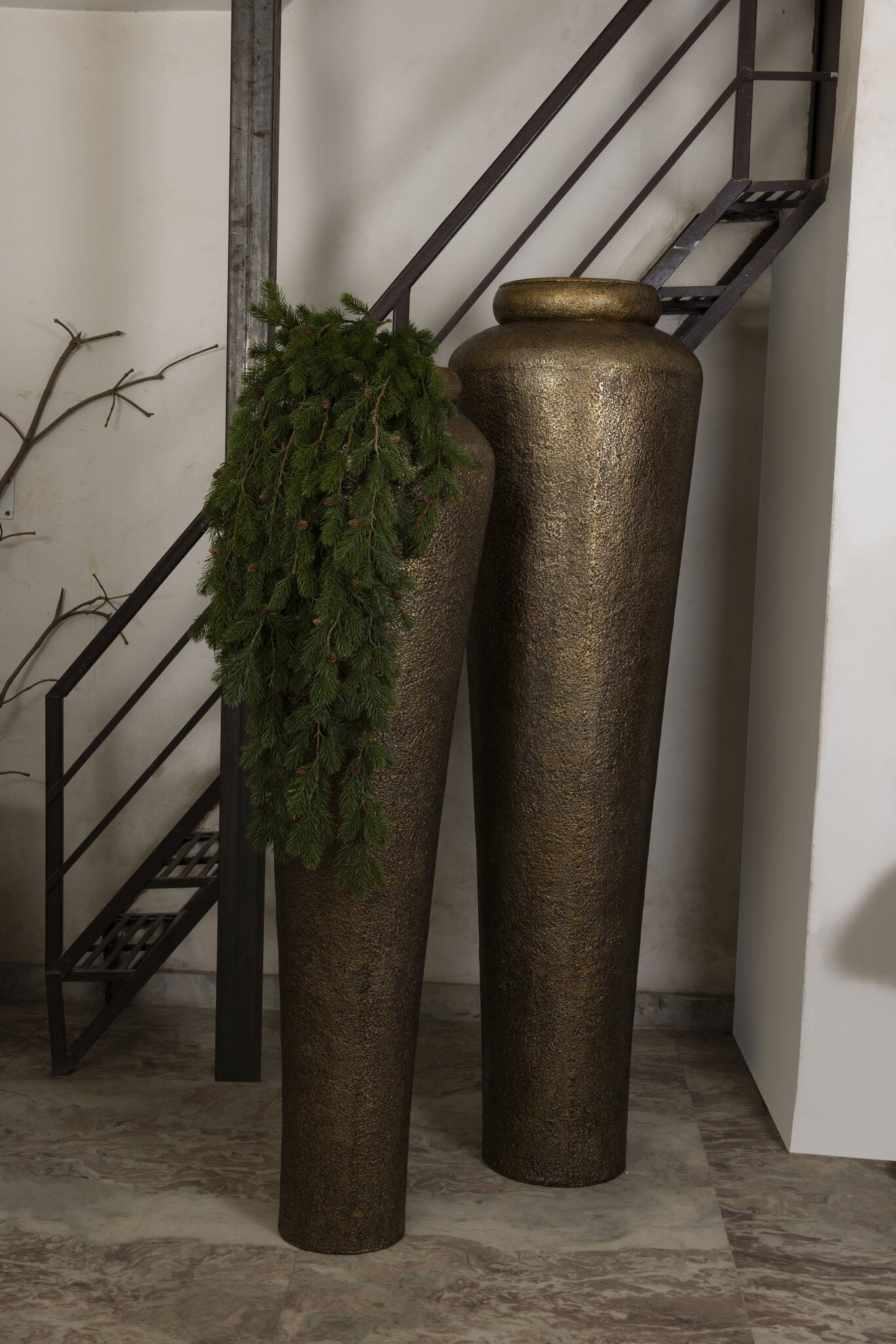 Bloempot Zavir - 56x56x198 cm - Aluminium - Goud PTMD